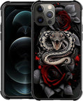 for iPhone 11 Pro Case, Entwined Rose Snake Pattern Graphic Design Girl Boy by FKBRCL4U