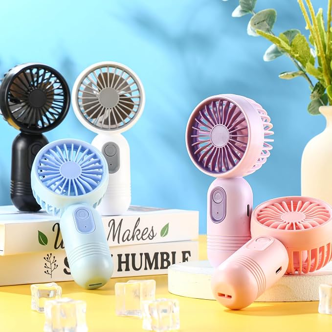 Rossesay 48 Pcs Mini Portable Fan Bulk Cute Handheld Lightweight Small Little - Image 5