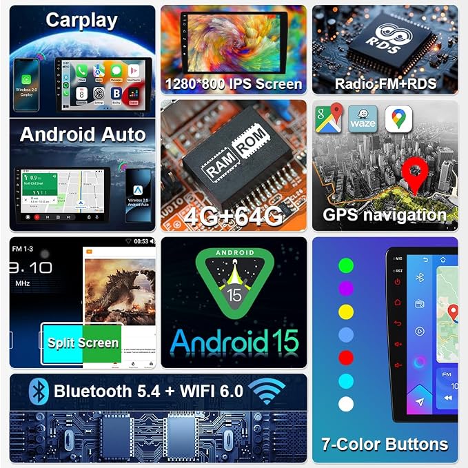 ASURE 4+64G Android 15 Car Stereo - Image 3