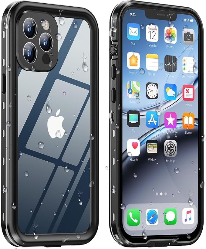 Design for iPhone 12 Pro Max Case Waterproof, Full Body Underwater Dustproof by Dewfoam