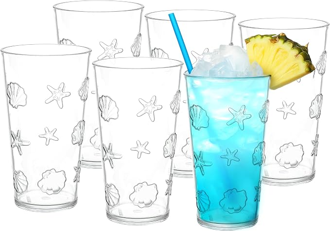 KLIFA- HAWAII series- 20.9 ounce, Sea World Acrylic Drinking Glasses, by KLIFAHome