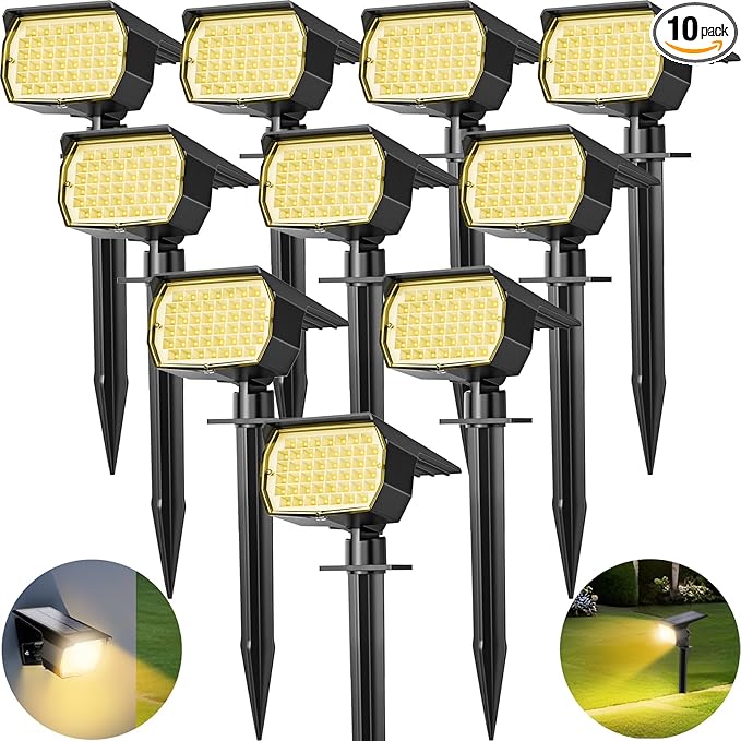 Tadyreal Solar Spot Lights Outdoor 10 Pack, Solar Landscape Spotlights by TadyrealSolarLights