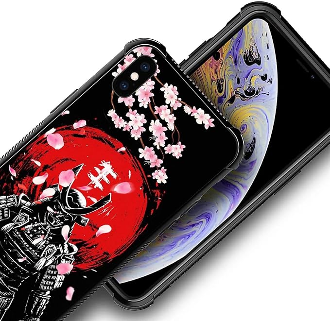 for iPhone X/Xs Case, Sakura Japanese Samurai Pattern Graphic Design Girl Boy - Image 6