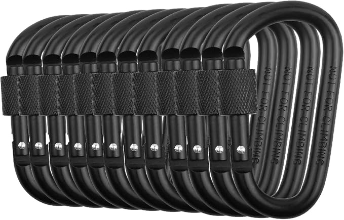 Locking Carabiner Clip, Vonpri 3 Inch D Ring Clips Spring Snap Key Chain Hook by VonpriCentral
