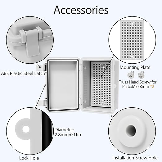 Junction Box, ABS Plastic, IP65 Waterproof Dustproof Universal Electrical - Image 5
