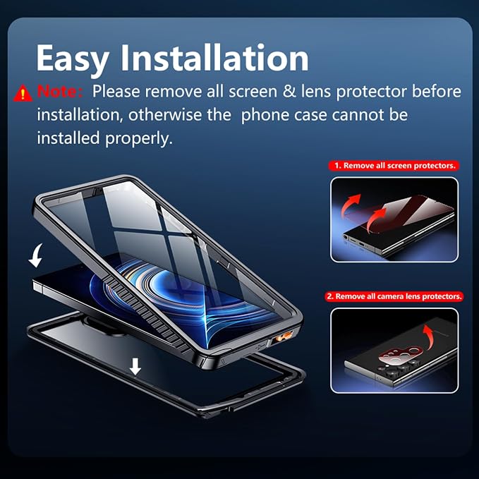 Temdan Designed for Samsung Galaxy S25 Ultra Case Waterproof, Built-in Lens & - Image 8