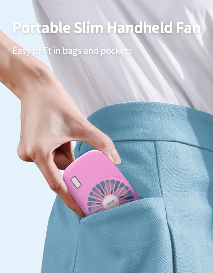 Aluan Handheld Mini Fan Powerful Small Personal Portable Speed Adjustable USB - Image 7