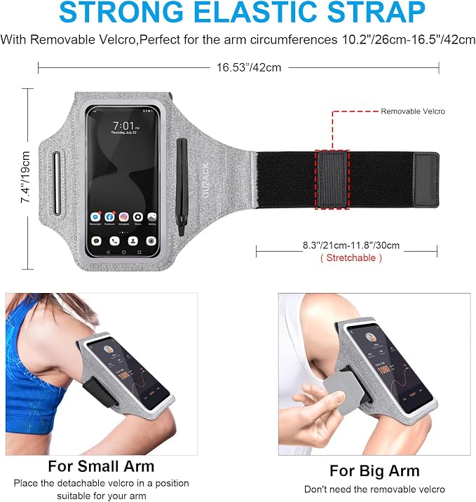 GUZACK Running Armband Case for iPhone 17/16/15/14/13 Pro Max, Galaxy - Image 5