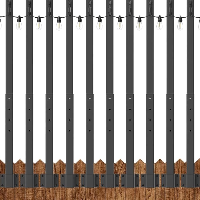NUERPO 10 Pack String Light Poles, 2.8Ft Metal Poles by NUERPO