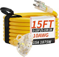 PlugSaf 15 FT 10 Gauge Outdoor Extension Cord by PlugSaf