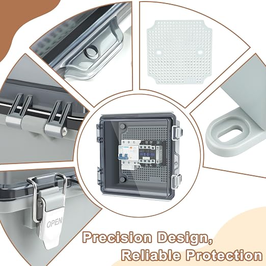 Nineleaf IP67 Waterproof Electrical Junction Box, 5.9"x5.9"x3.5" ABS Plastic - Image 3