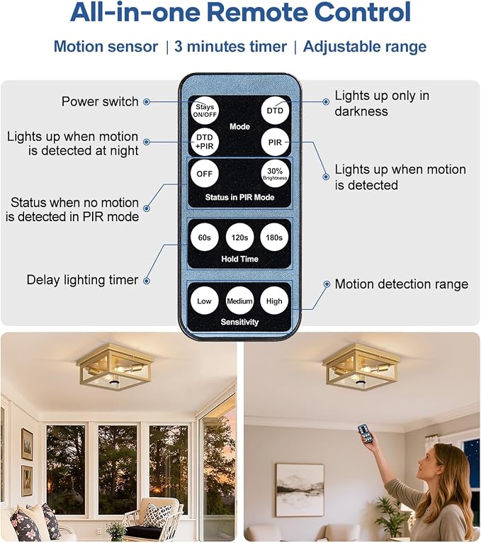 Lynnoland Motion Sensor Outdoor Ceiling Light - Image 8
