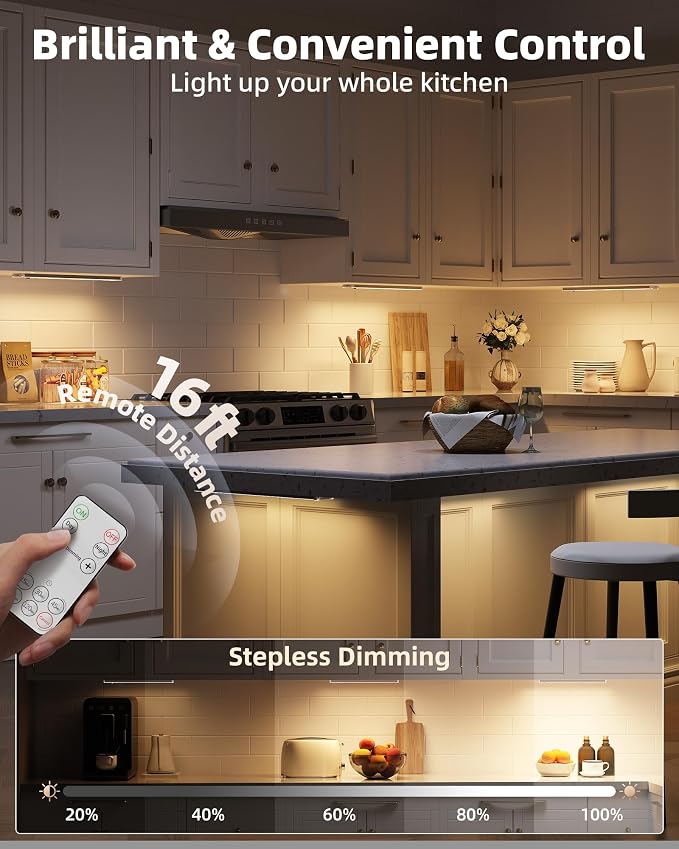 EZVALO 5-Pack Under Cabinet Lighting, 2400mAh Motion Sensor Light, LED Closet - Image 5