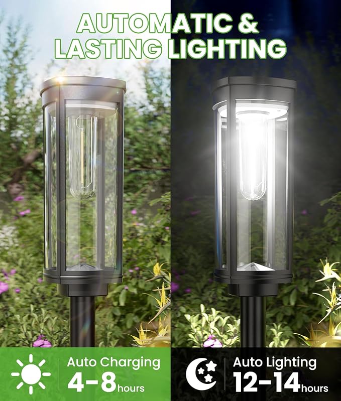 BITPOTT Bright Solar Pathway Lights, 4 Pack Solar Lights Outdoor Waterproof IP65 - Image 4