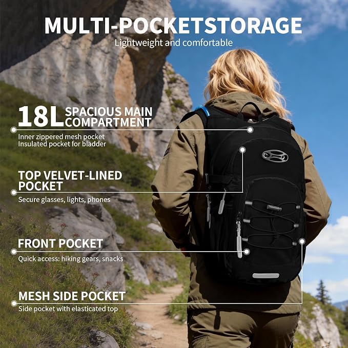 KABAQOO Hydration Backpack, 18L Multipurpose Hiking Backpack - Image 2