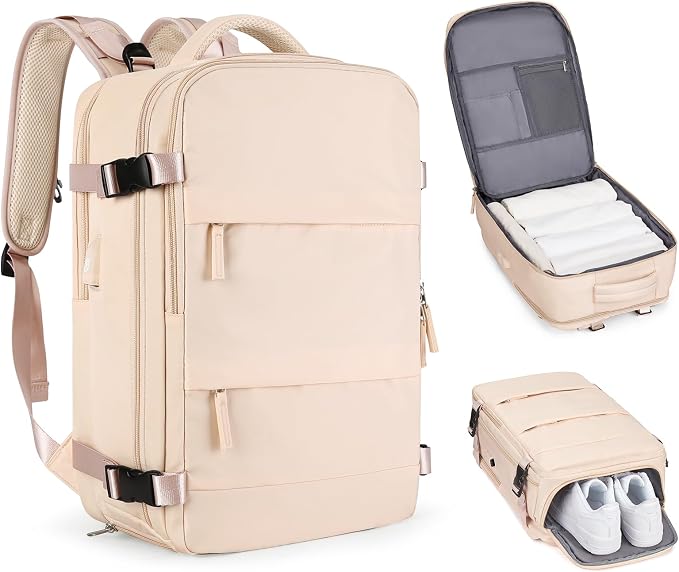 coofay Large Carry On Backpack Flight Approved Personal Item Travel Backpack by coofay