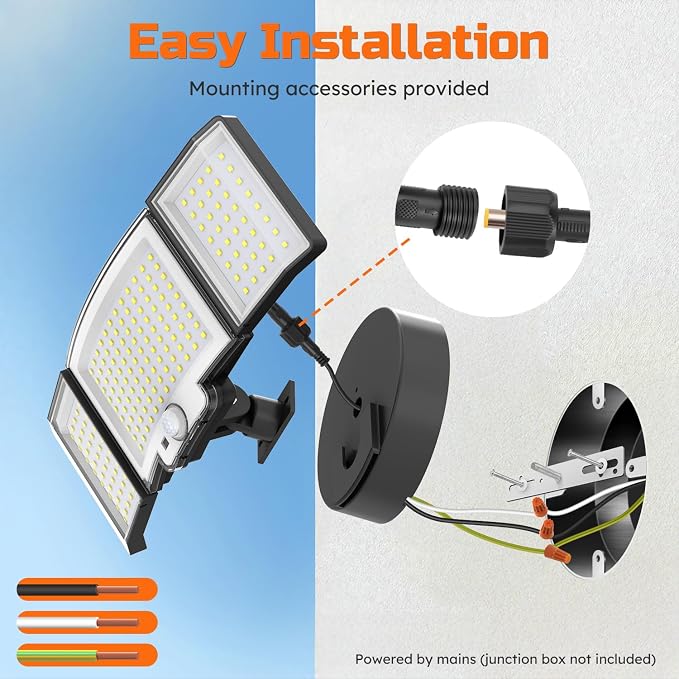 CLAONER LED Security Motion Sensor Outdoor Lights, 6500K Remote Control - Image 7