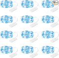 12-Pack LED Fairy Lights 7 Feet Battery Powered Waterproof Silver Wire 20 Slim by SINAMER