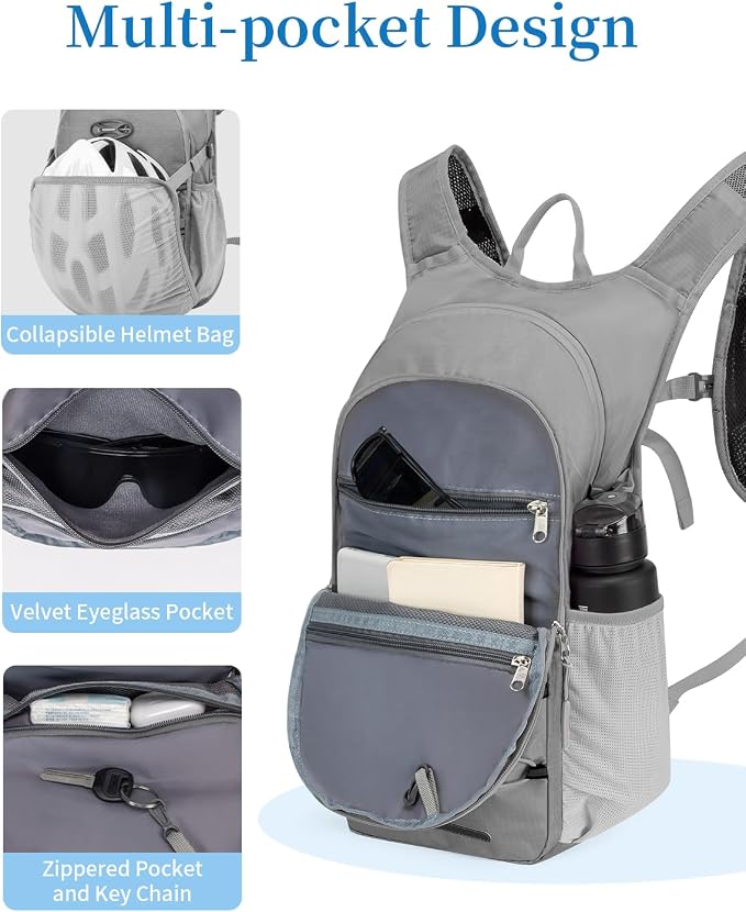 Hydration Backpack with 2L Water Bladder, Hiking Water Backpack - Image 5