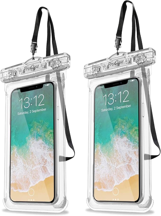ProCase 2 Pack Waterproof Phone Pouch, Underwater Phone Case Up to 7", Dry Bag by ProCase