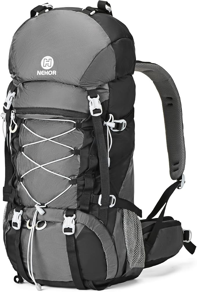 60L Hiking Backpack, Water Resistant Camping Backpack by NEHOR