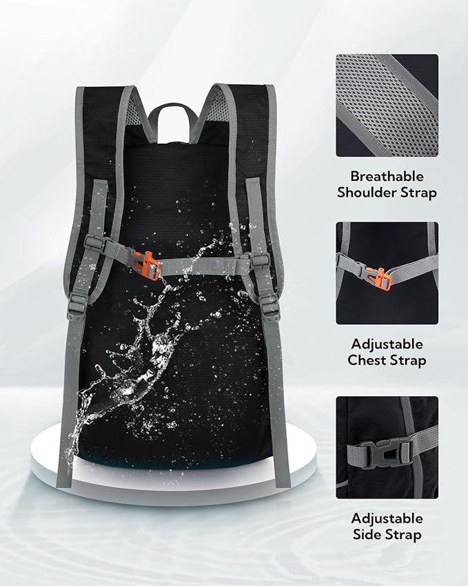 WATERFLY Hiking Packable Daypack Backpack: 35L Ultra Lightweight Day Pack - Image 5