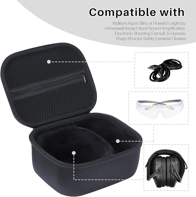 Storage Case Compatible with Walker's Razor Slim Shooting Hearing Protection - Image 3