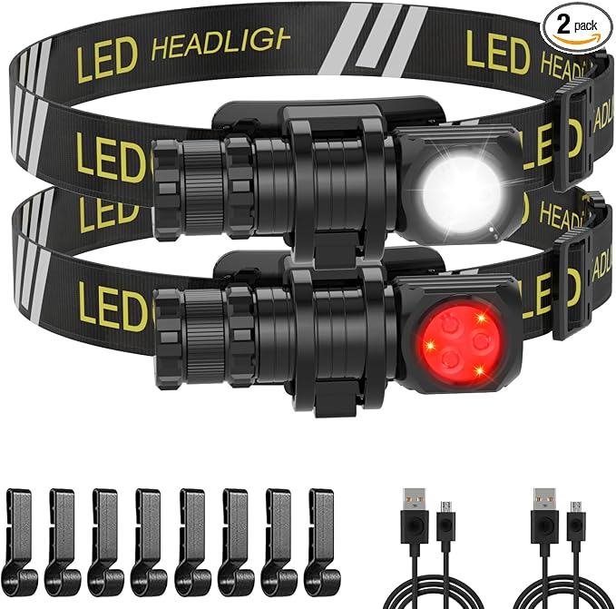LED Rechargeable Headlamp for Adults by Spriak%E5%93%81%E7%89%8C%E6%97%97%E8%88%B0%E5%BA%97