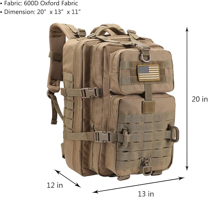 Hannibal Tactical MOLLE Assault Pack, Tactical Backpack Military Army Camping - Image 2