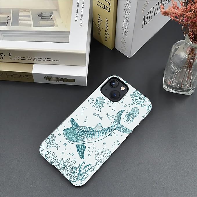 for iPhone 15 Case, HH2 Ocean Whale Shark Hybrid 2 Layer Hard Shell Silicone - Image 5
