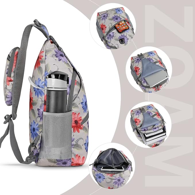 ZOMAKE Sling Bag, Small Crossbody Sling Backpack, Water Resistant Shoulder - Image 3