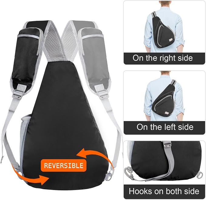 ZOMAKE Sling Bag, Small Crossbody Sling Backpack, Water Resistant Shoulder - Image 5