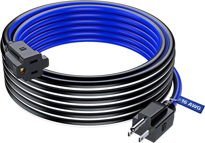 Maximm 30 Ft Black, Heavy Duty 3-Prong Outdoor Power Cable, ETL Listed by MaximmCable