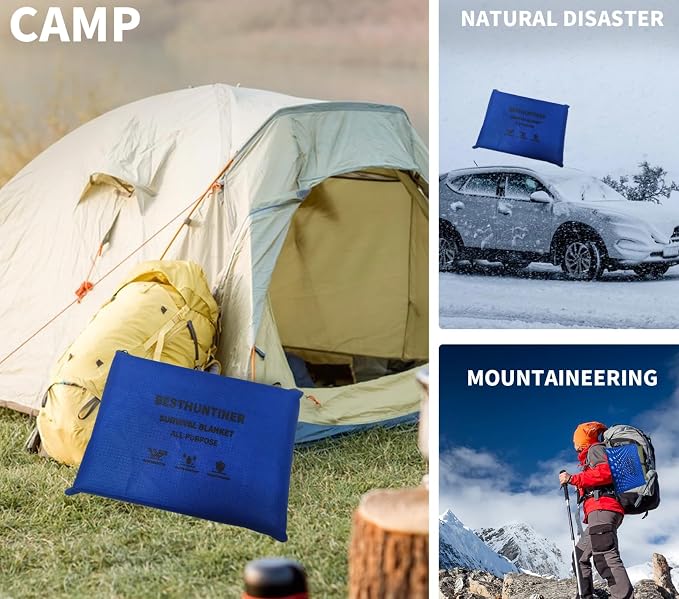 Heavy Duty Survival Blanket -Multifunctional Reflective Tarp Thermal Blanket - Image 7