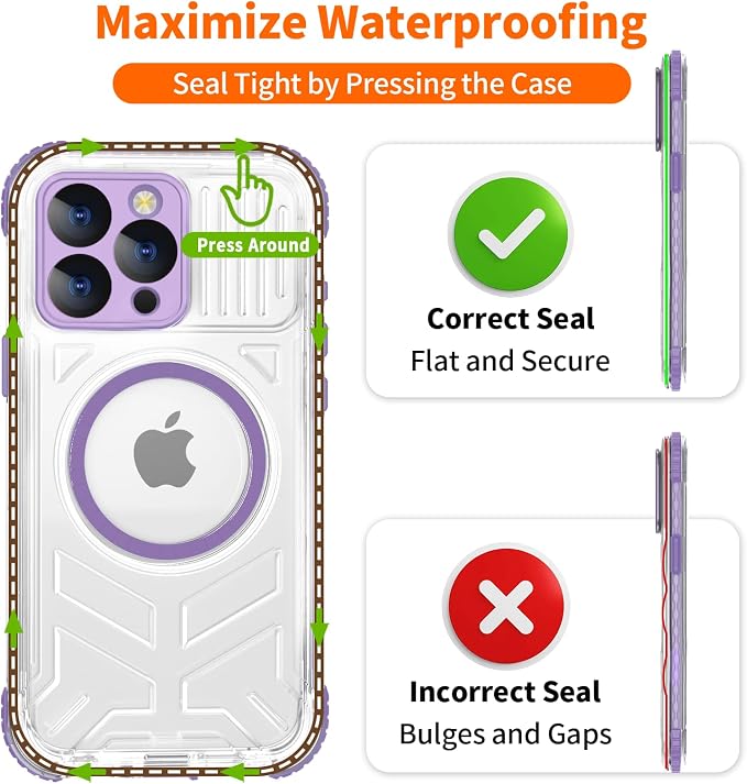 for iPhone 15 Pro Waterproof Case, IP68 Underwater Case Built-in Screen - Image 7