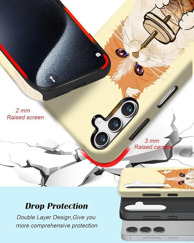 Compatible for Samsung Galaxy A56 5G Case, Dual Layer Heavy Duty 2 in 1 - Image 3