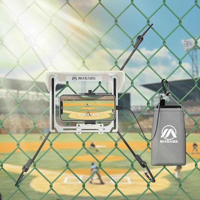 Cell Phone Fence Mount with Shade, Game Recording Mounting Kit Works with - Image 7