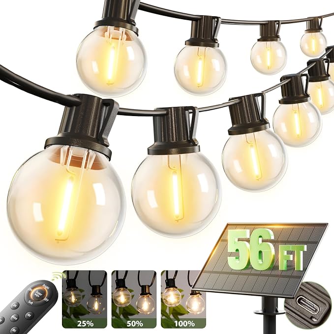 addlon 56FT Solar String Lights Outdoor by addlon