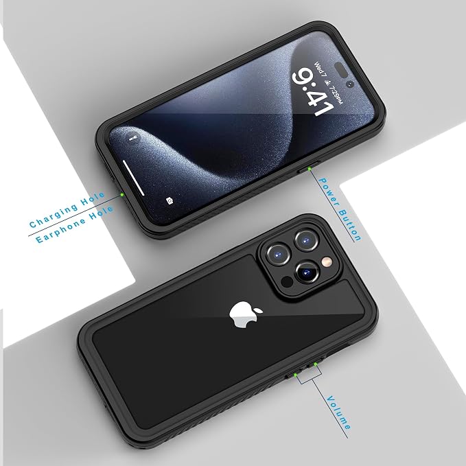 Lanhiem for iPhone 15 Pro Case, IP68 Waterproof Dustproof Shockproof Case - Image 6