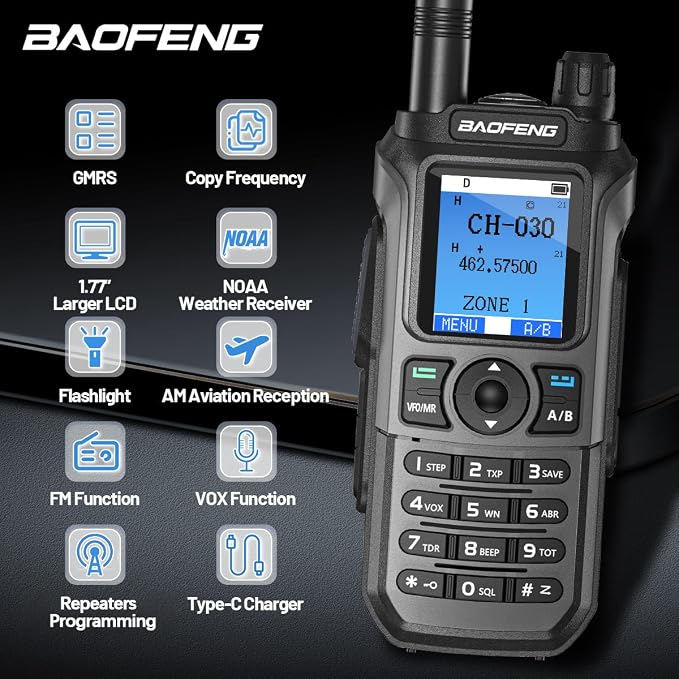 BAOFENG GMRS Handheld Radio Ham Radio Long Range GM21 Rechargeable Walkie - Image 2