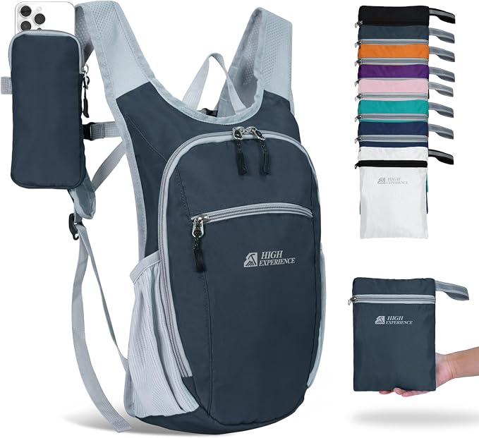 Hiking Backpack 10L/15L Small Daypack Lightweight Packable Travel Foldable by HIGHEXPERIENCE