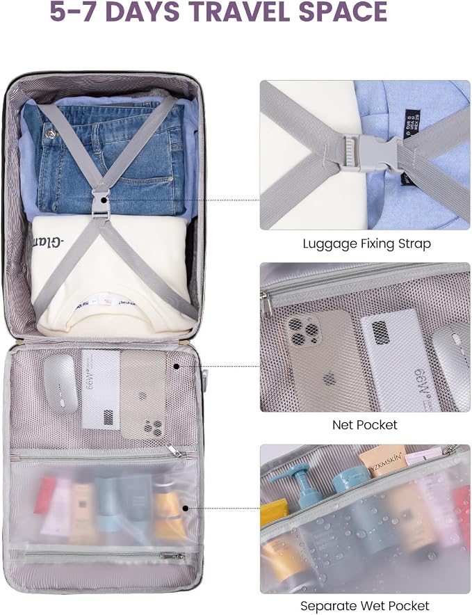 LOVEVOOK 40L Travel Backpack for Women & Men, Airline Approved Carry On Luggage - Image 9