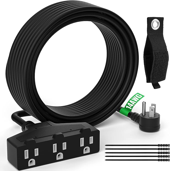 Outdoor Extension Cord 8 Ft by Elecan