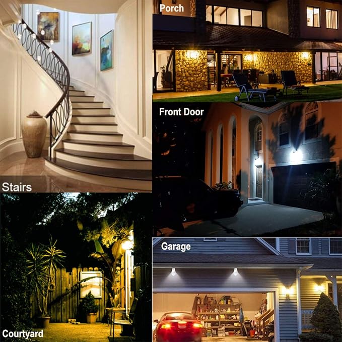 MikeWin Motion Sensor Light Bulbs Outdoor 2 Packs 13W Security LED Bulb - Image 7