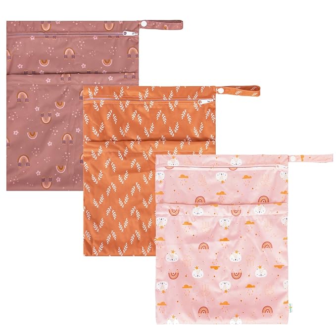 babygoal Wet Dry Bags for Baby Cloth Diapers, Washable Travel Bags, Gym Bag for - Image 2