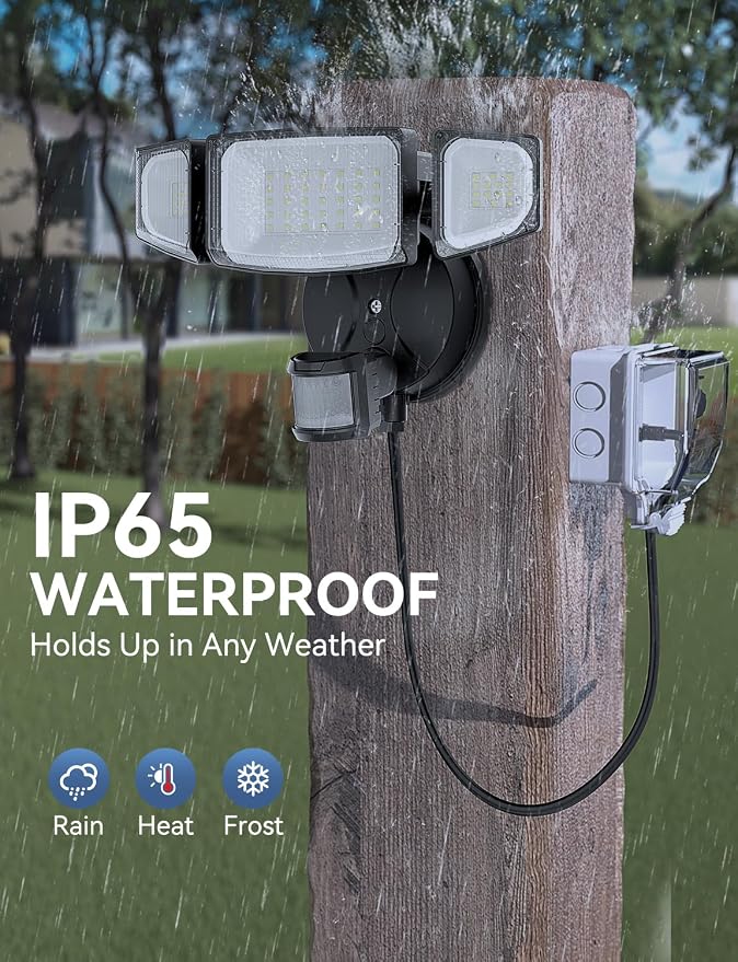 Olafus 50W Motion Sensor Outdoor Light Plug in, Motion Flood Light Dusk to Dawn - Image 7