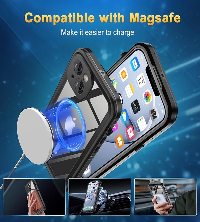 Design for iPhone 14 Case Waterproof 6.1'', Full Body Underwater Dustproof - Image 5