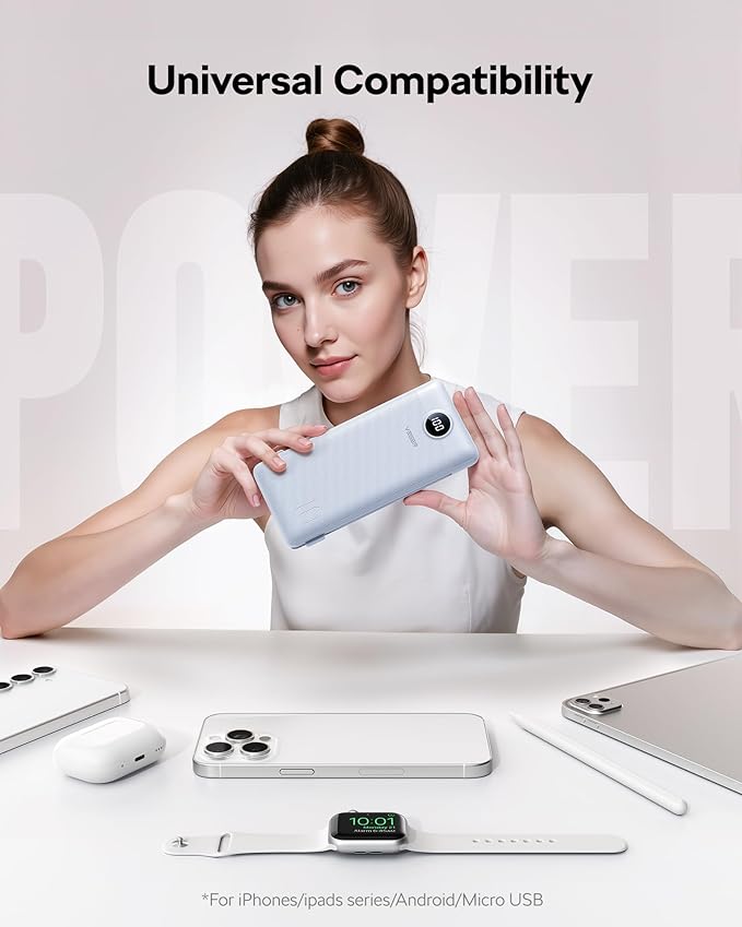 VEGER AC Wall Plug Portable Charger, 10000mah Slim Portable Charger Built in - Image 6