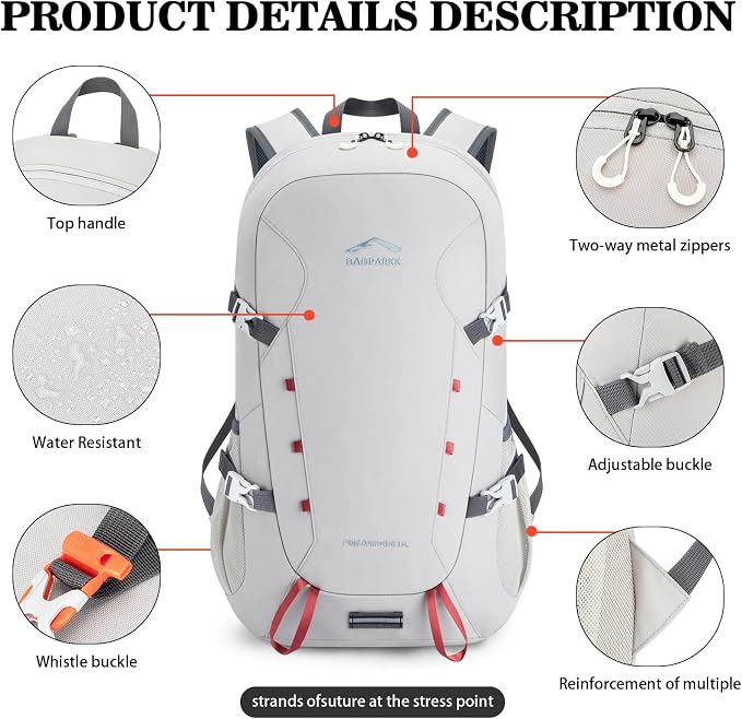 BAGPARKK Hiking Backpack, Large 35L Travel Backpacks - Image 5