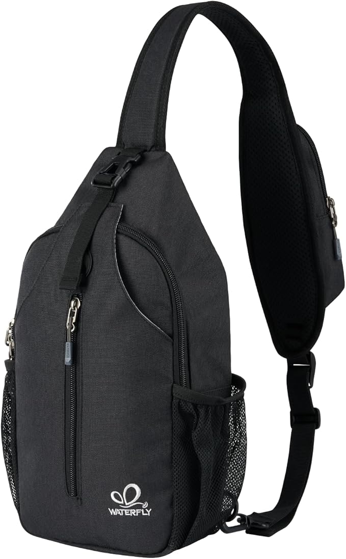 WATERFLY RFID Crossbody Sling Backpack Sling Bag Travel Hiking Chest Bag Daypack by Waterfly